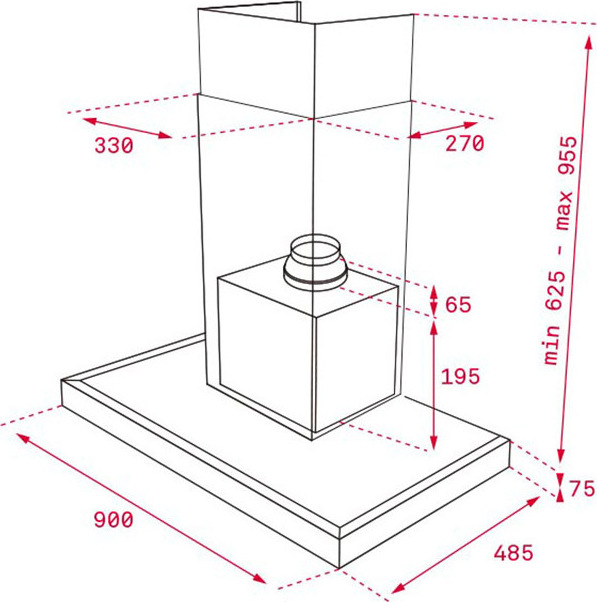 Teka DPL 986 T Απορροφητήρας Καμινάδα 90cm Inox