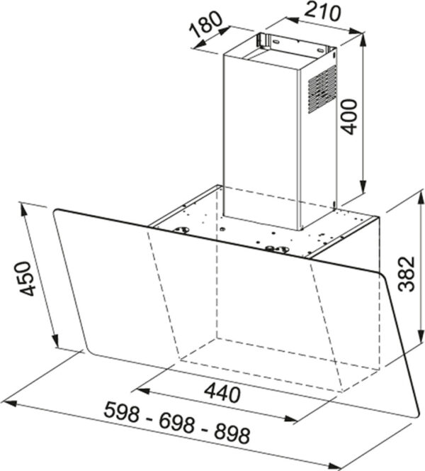 Franke Vertical Evo FPJ 615 V A Απορροφητήρας Καμινάδα 60cm Μαύρος