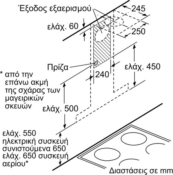 Neff D65BMP5N0 Απορροφητήρας Καμινάδα 60cm Inox