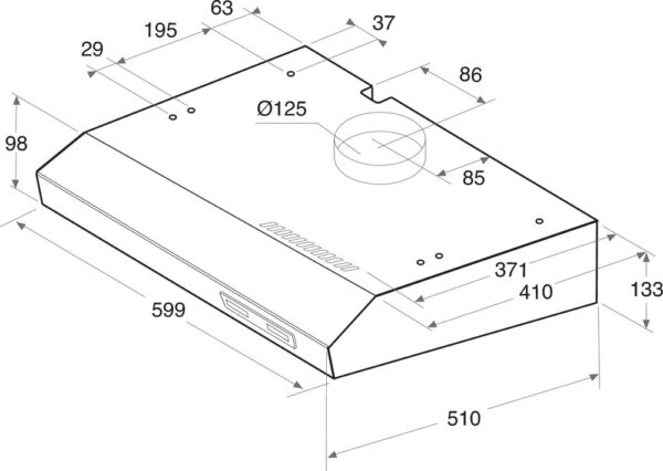 Indesit ISLK 66 LS W Ελεύθερος Απορροφητήρας 60cm Λευκός