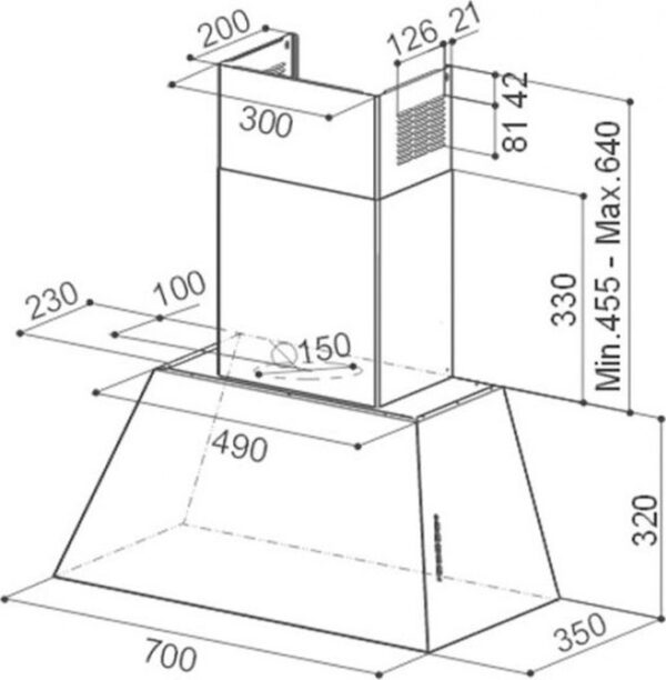 Faber Chloe CI A70 Απορροφητήρας Καμινάδα 70cm Μαύρος