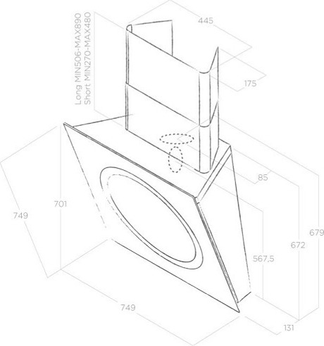 Elica Om Air WH/F/75 Απορροφητήρας Καμινάδα 75cm Λευκός