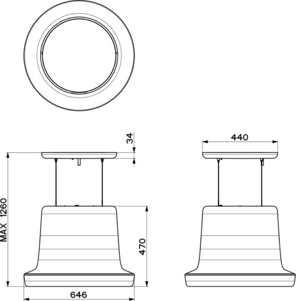 Faber Glow Plus Απορροφητήρας Νησίδα 65cm Μαύρος