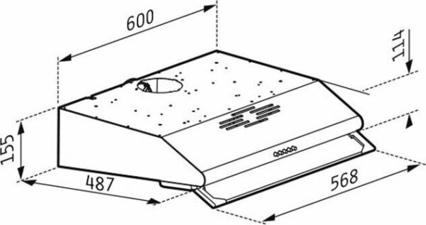 Pyramis Essential Απλός με 2 Μοτέρ Ελεύθερος Απορροφητήρας 60cm Καφέ