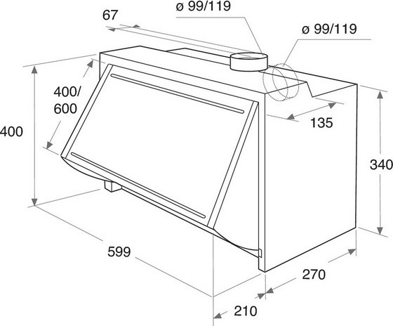 Indesit Iaeint 66 LS GR Πτυσσόμενος Απορροφητήρας 59.9cm Λευκός