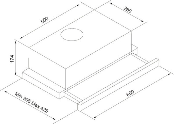 Davoline Delta GR Συρόμενος Απορροφητήρας 60cm Μαύρος