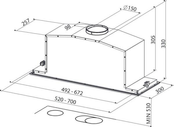 Faber Inca Lux 2.0 EG8 X A70 Μηχανισμός Απορρόφησης 70cm Inox