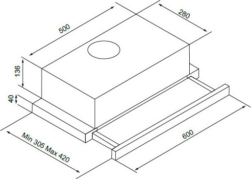 Davoline Esse Plus Συρόμενος Απορροφητήρας 60cm Inox