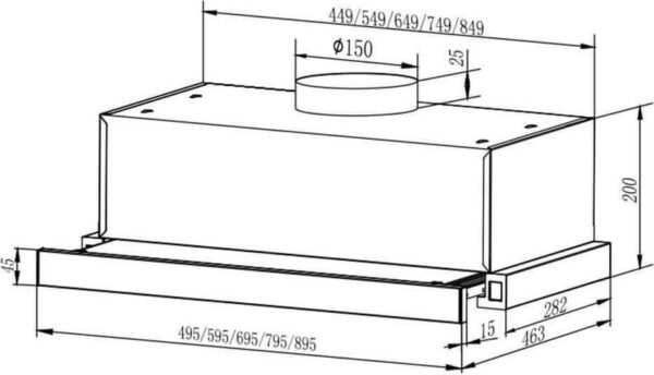 Faber TLSC X A60 2LS Συρόμενος Απορροφητήρας 60cm Inox