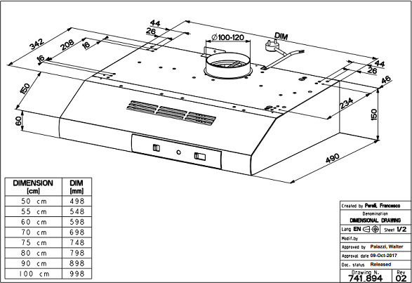 Faber 2740 A75 Ελεύθερος Απορροφητήρας 75cm Καφέ