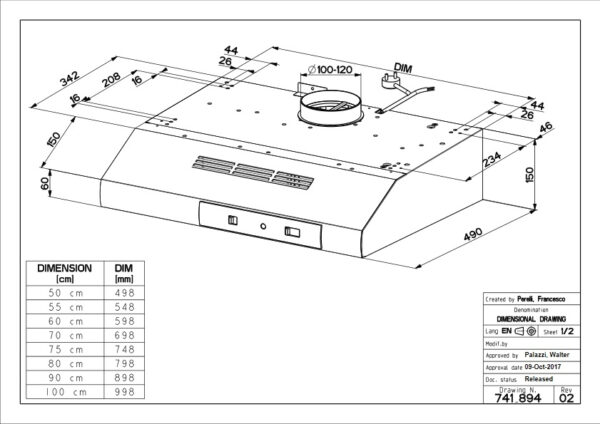 Faber 2740 Base A70 Ελεύθερος Απορροφητήρας 70cm Λευκός