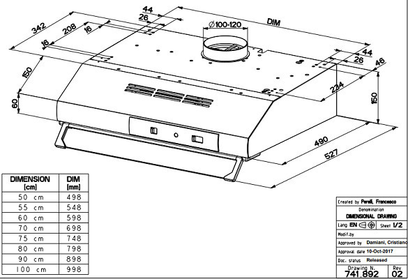 Faber 741 Base A60 Ελεύθερος Απορροφητήρας 60cm Λευκός