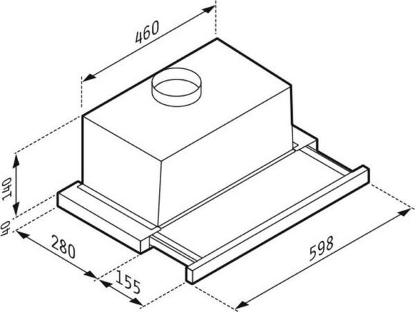 Pyramis Essential Συρόμενος Απορροφητήρας 60cm Καφέ