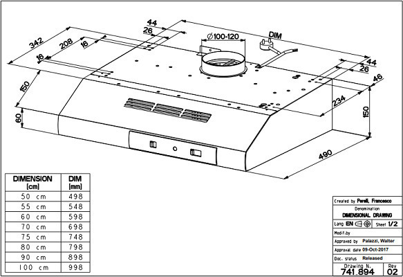 Faber 741 Base A60 Ελεύθερος Απορροφητήρας 60cm Inox