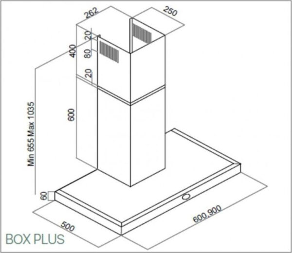 Davoline Box Plus Απορροφητήρας Καμινάδα 60cm Inox