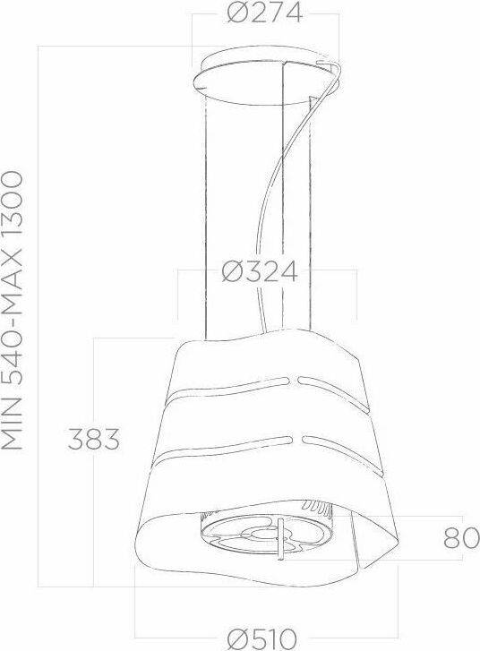 Elica Wave IX/F/51 Απορροφητήρας Νησίδα Ανακύκλωσης 51cm Inox