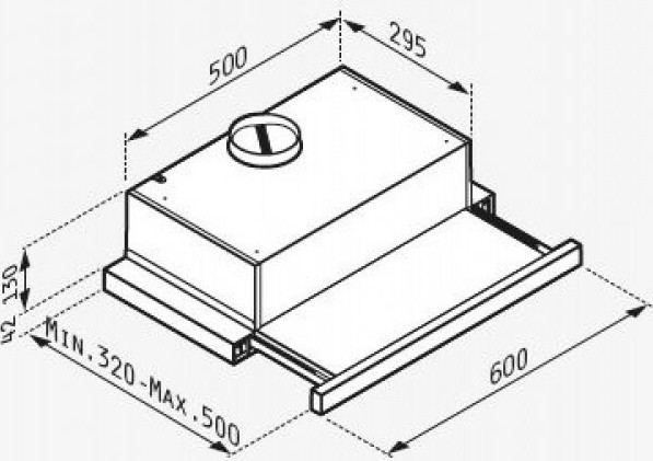 Pyramis Power Slim Συρόμενος Απορροφητήρας 60cm Inox