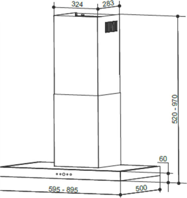 Faber TSP X A90 2LS Απορροφητήρας Καμινάδα 90cm Inox