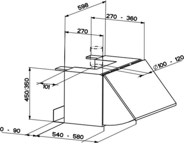 Faber BI 3096 SRM Πτυσσόμενος Απορροφητήρας 60cm Λευκός