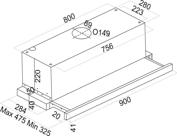 Davoline Sigma GR-IX 090 Συρόμενος Απορροφητήρας 90cm Inox