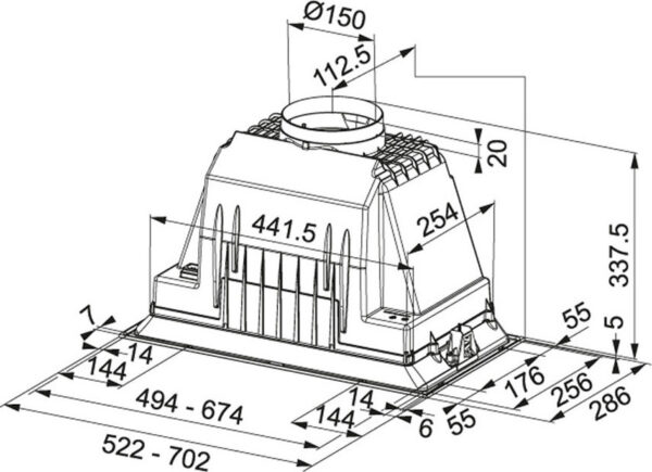 Franke FBI 705 Plus Μηχανισμός Απορρόφησης 70cm Inox