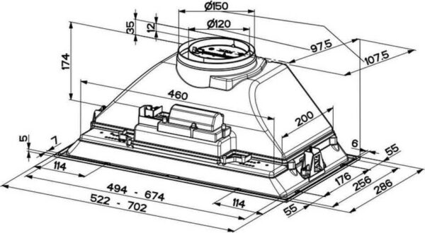 Faber Inka Smart C LG A52 Μηχανισμός Απορρόφησης 52cm Λευκός