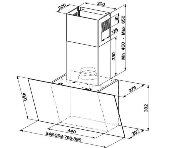 Faber Daisy EG6 BK A80 Απορροφητήρας Καμινάδα 80cm Μαύρος