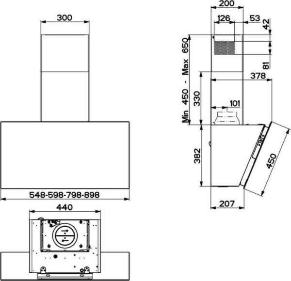 Faber Daisy EG6 BK A80 Απορροφητήρας Καμινάδα 80cm Μαύρος