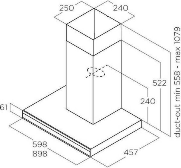 Elica Adéle BL MAT / A / 60 Απορροφητήρας Καμινάδα 60cm Μαύρος