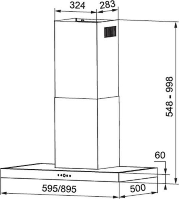 Franke Tiber 60 XS Απορροφητήρας Καμινάδα 60cm Inox