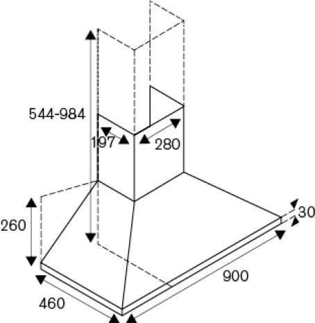 La Germania KPL90 P LAG 1 NE A Απορροφητήρας Καμινάδα 90cm Inox