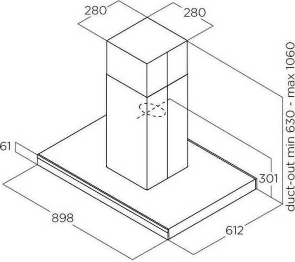 Elica Adéle IS BLIX/A/90 X 60 Απορροφητήρας Νησίδα 90cm Inox