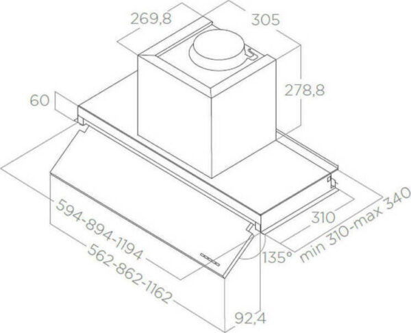 Elica Boxin No Drip IX/A/120 Μηχανισμός Απορρόφησης 120cm Inox