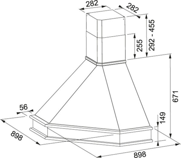 Franke Country Wood FCC 90 O2 Απορροφητήρας Καμινάδα 90cm Λευκός