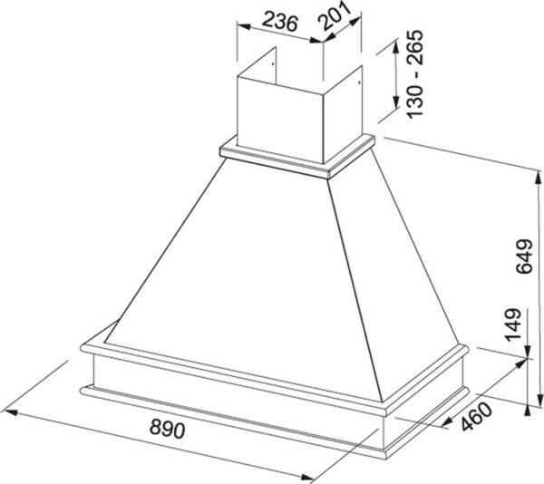 Franke Country Wood FCL 90 A2 Απορροφητήρας Καμινάδα 90cm Λευκός