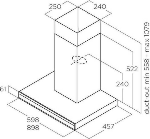 Elica Adéle BLIX / A / 90 Απορροφητήρας Καμινάδα 90cm Inox