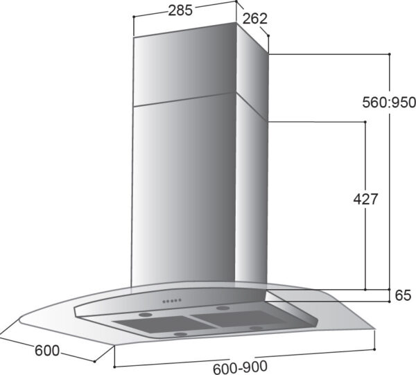 La Germania ISOLA I2 Απορροφητήρας Νησίδα 90cm Inox