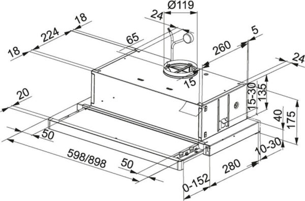 Franke Flexa FTC 912 XS Συρόμενος Απορροφητήρας 90cm Inox