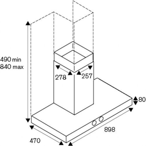 La Germania K90 TU KX A Απορροφητήρας Καμινάδα 90cm Inox