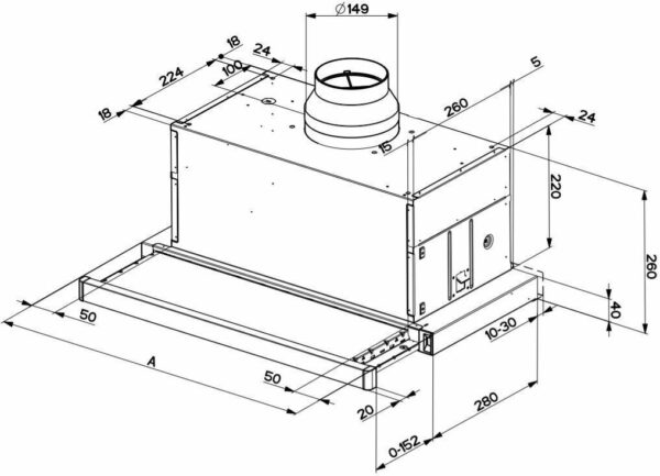 Faber Maxima NG Eco Ev8 AM/X A60 Συρόμενος Απορροφητήρας 60cm Inox