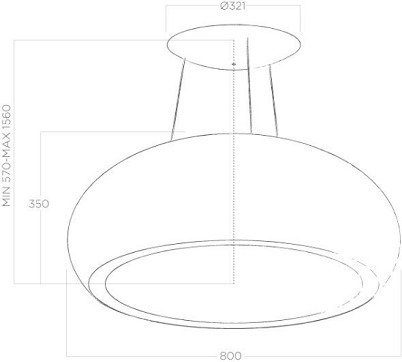 Elica Seashell WH/F/80 Απορροφητήρας Νησίδα Ανακύκλωσης 80cm Λευκός