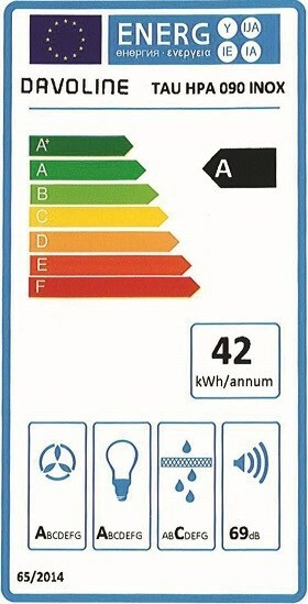 Davoline TAU HPA 090 Απορροφητήρας Καμινάδα 90cm Μαύρος