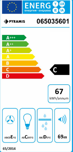 Pyramis Power Ελεύθερος Απορροφητήρας 60cm Λευκός