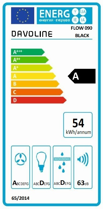 Davoline Flow 90 Απορροφητήρας Νησίδα 90cm Μαύρος