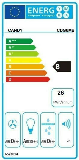 Candy CDG6MB Απορροφητήρας Καμινάδα 60cm Μαύρος