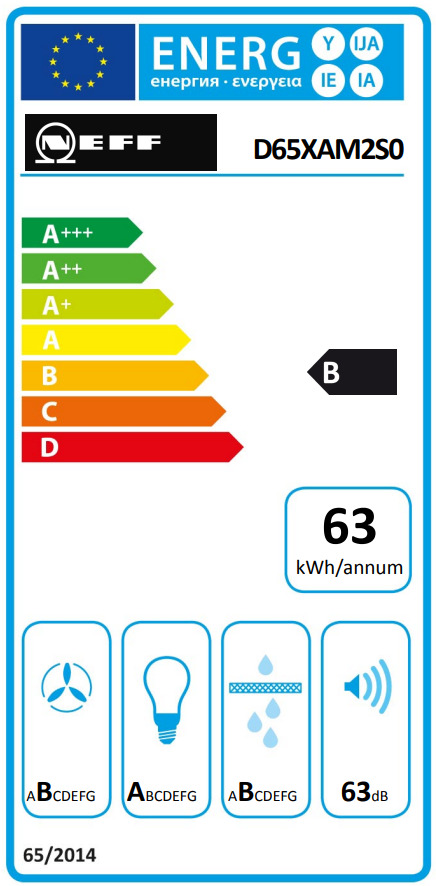 Neff D65XAM2S0 Μηχανισμός Απορρόφησης 60cm Μαύρος