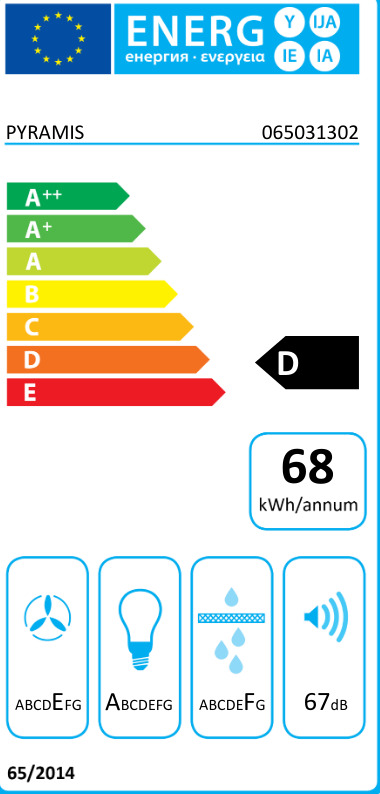 Pyramis Essential Πτυσσόμενος Απορροφητήρας 60cm Λευκός