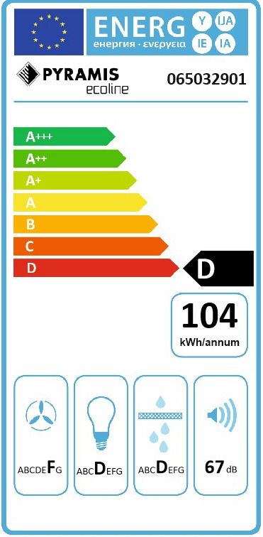 Pyramis Power Slim Συρόμενος Απορροφητήρας 60cm Inox