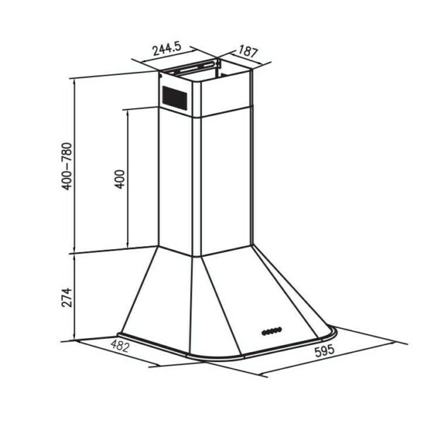 Gruppe Armonia 60 Απορροφητήρας Καμινάδα 60cm Μαύρος