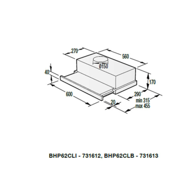 Gorenje BHP62CLI Συρόμενος Απορροφητήρας 60cm Μπεζ